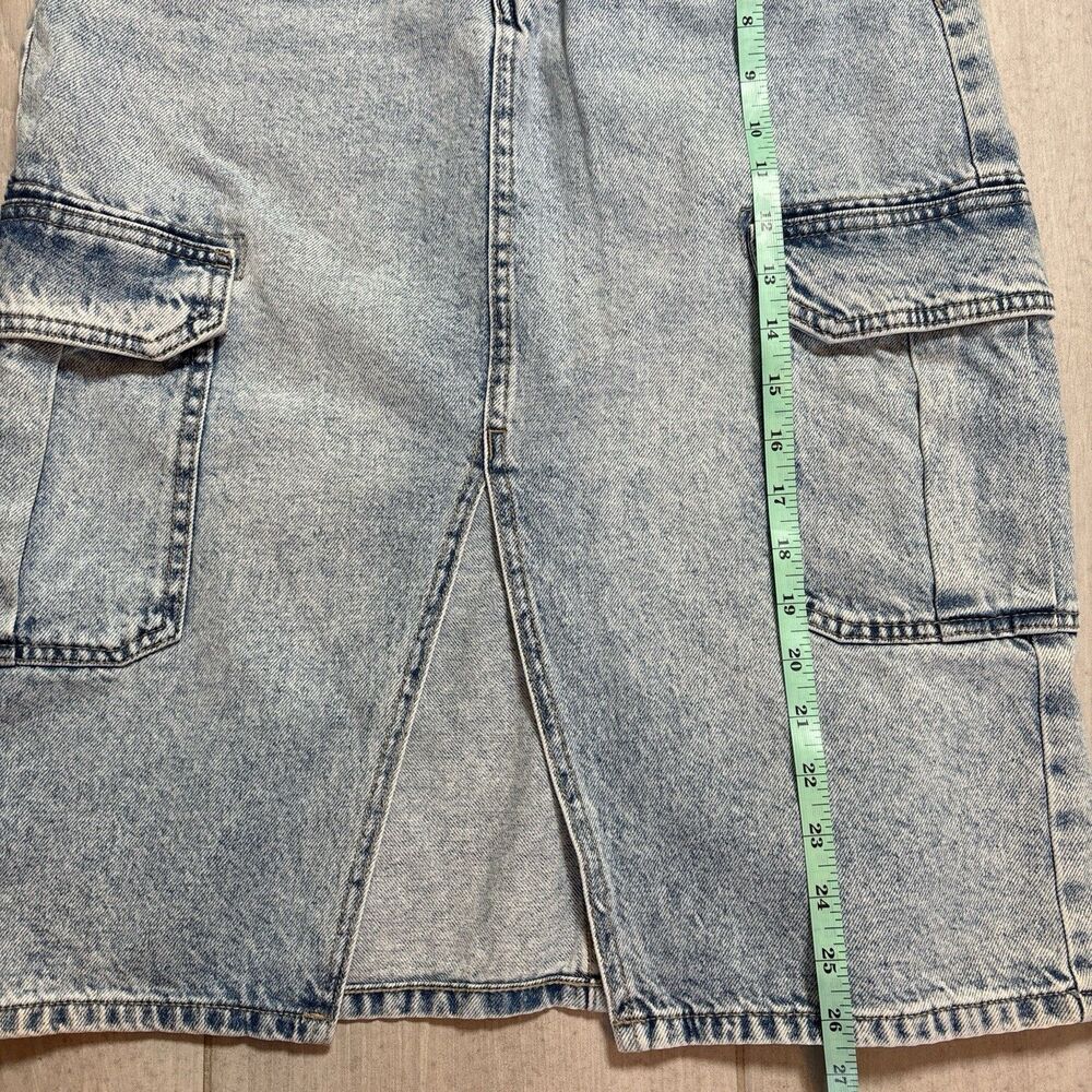 Calvin Klein Jeans Cargo Denim Skirt Womens 28 Blue High Rise Grunge - Picture 7 of 7